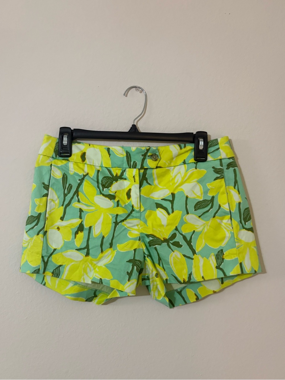 J. Crew Factory Floral Chino Shorts Yellow Size 2